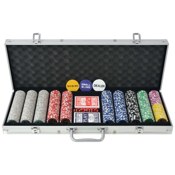 Set De Poker Cu 500 De Jetoane Cu Laser Din Aluminiu 80184